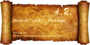 Andráskó Roland névjegykártya