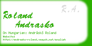 roland andrasko business card
