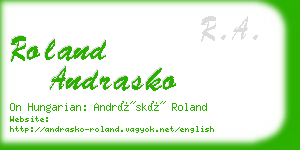 roland andrasko business card